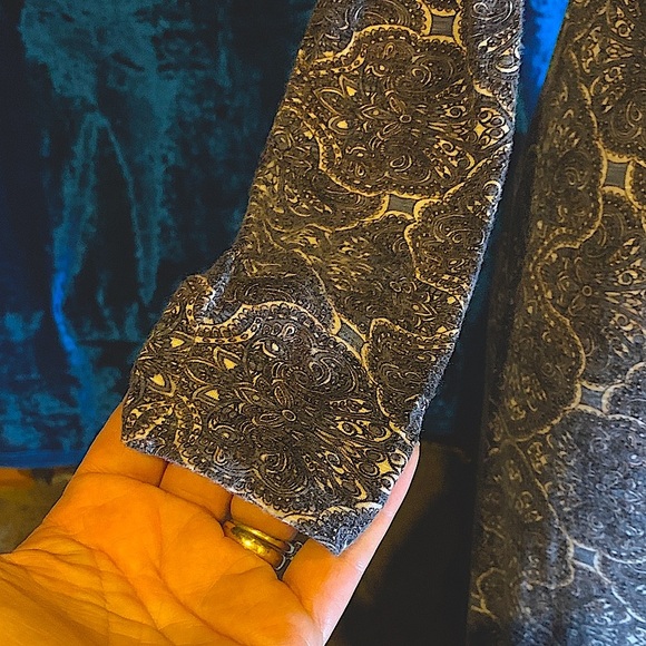 Ella Moss Black Blue and Grey Long Sleeve Maxi Dress BOHO Fall Warm Soft - Picture 8 of 9